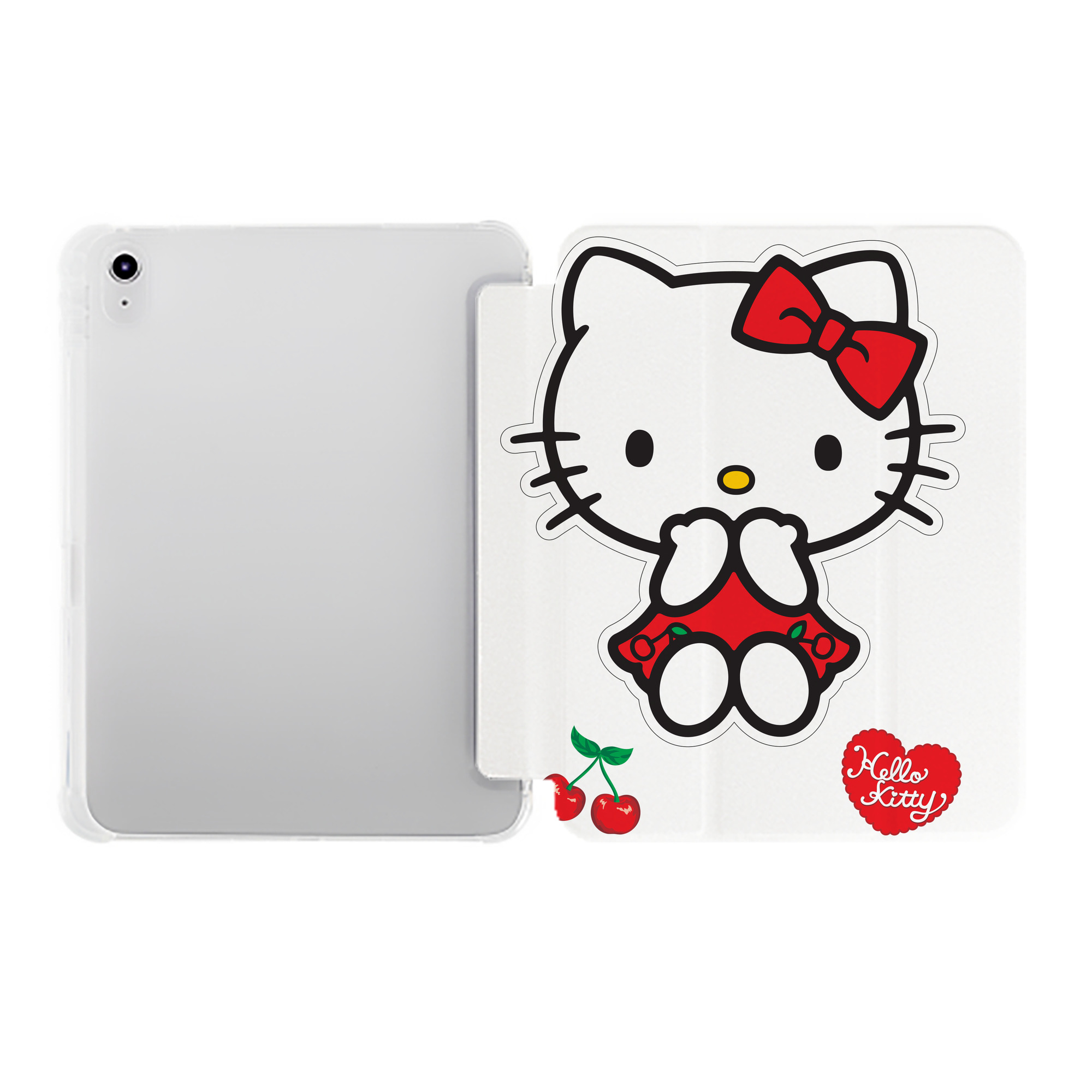 （画像用） Hello Kitty ハローキティ IPad ケース ペン収納付き 三つ折りスタンド PUレザー×シリコン 対応機種9.5/10.5/10.9インチ
